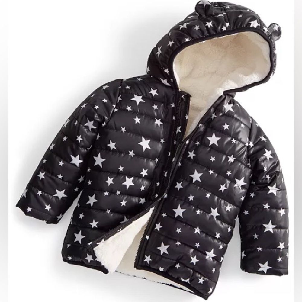First Impressions Toddler Kids Star Print Winter Puffer Coat. 18 Months.
